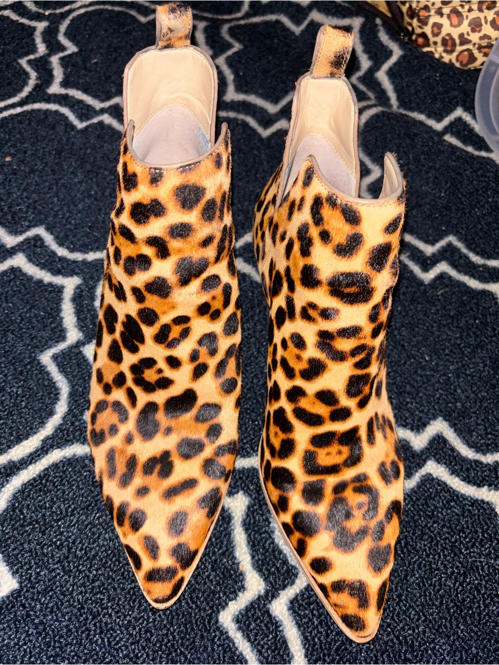 Sole Society Leopard Print Pointed Toe Ankle Boots - Women's Fashion Booties
